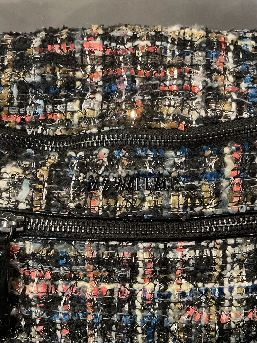 MZ Wallace Midnight Sparkle Tweed Boucle Small Crosby Sling - Picture 2 of 7